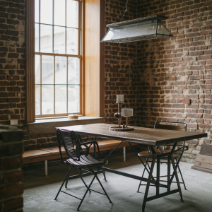 Urban loft-style interior design.